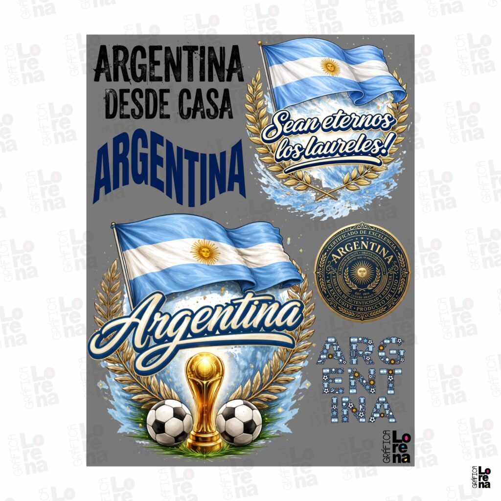LAMINA DTF TEXTIL SELECCIÓN ARG12 (19x25cm)