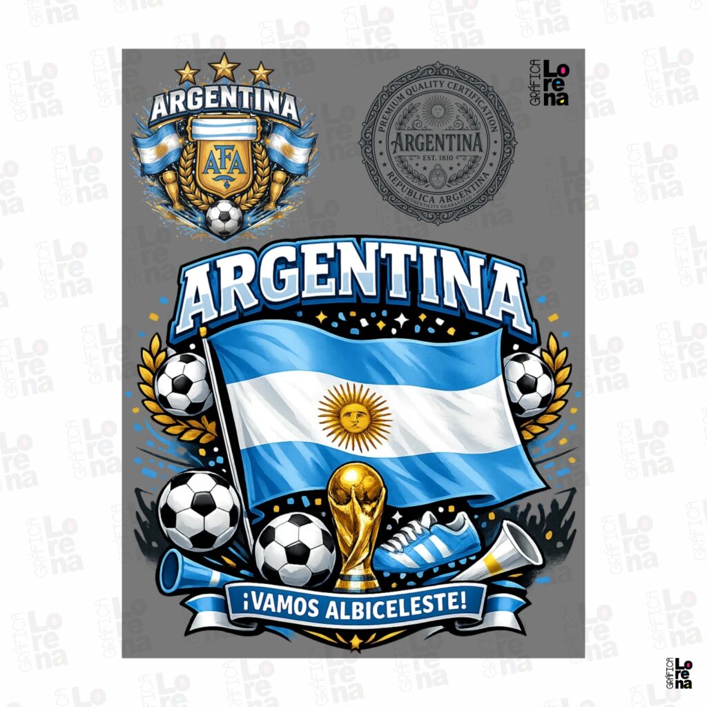 LAMINA DTF TEXTIL SELECCIÓN ARG6 (19x25cm)