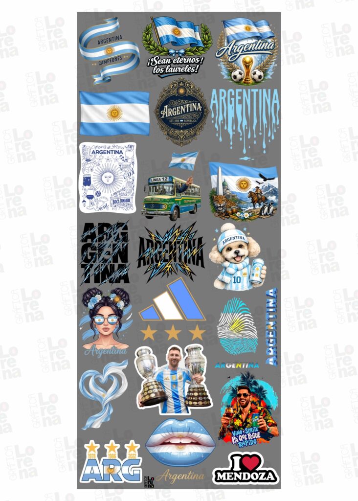 Lamina Dtf Uv SELECCION ARGENTINA 1007 (14x33cm)
