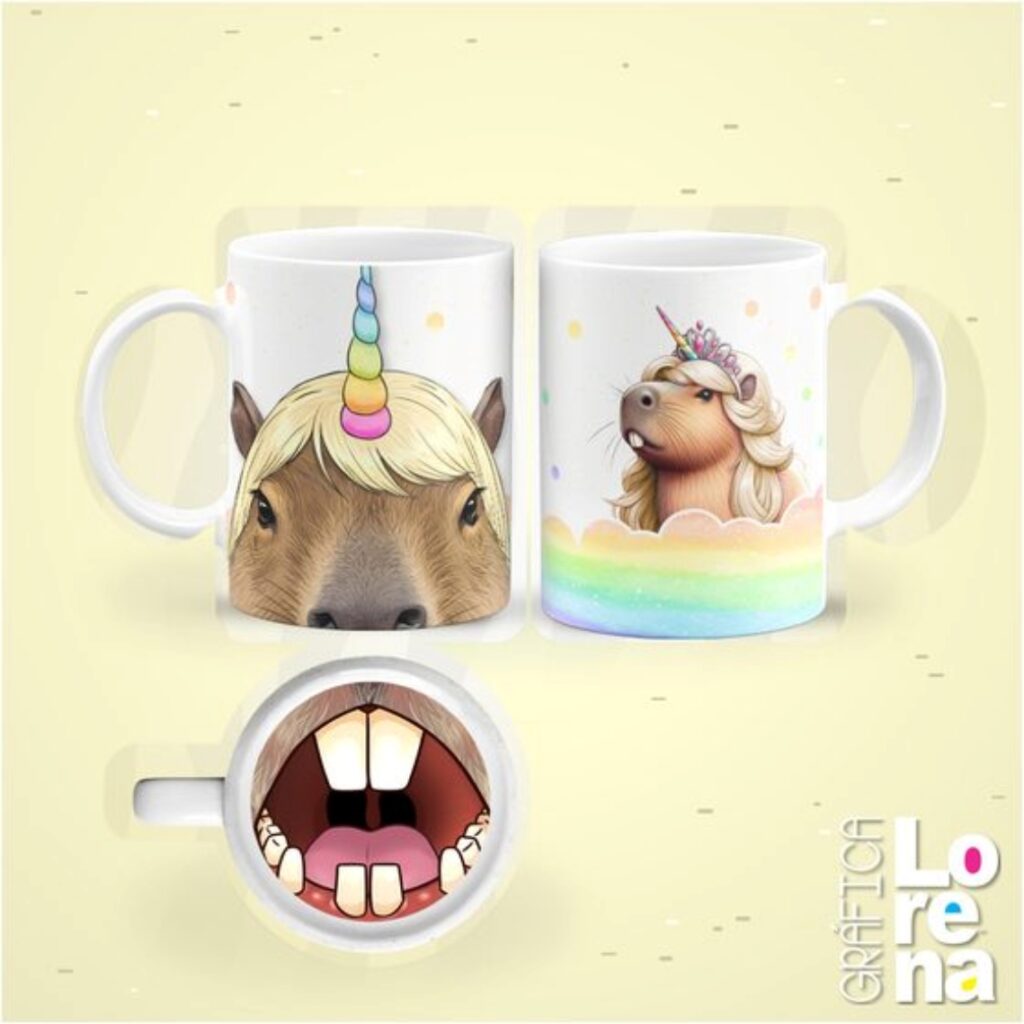 Taza de cerámica con estampa en la base - 0042
