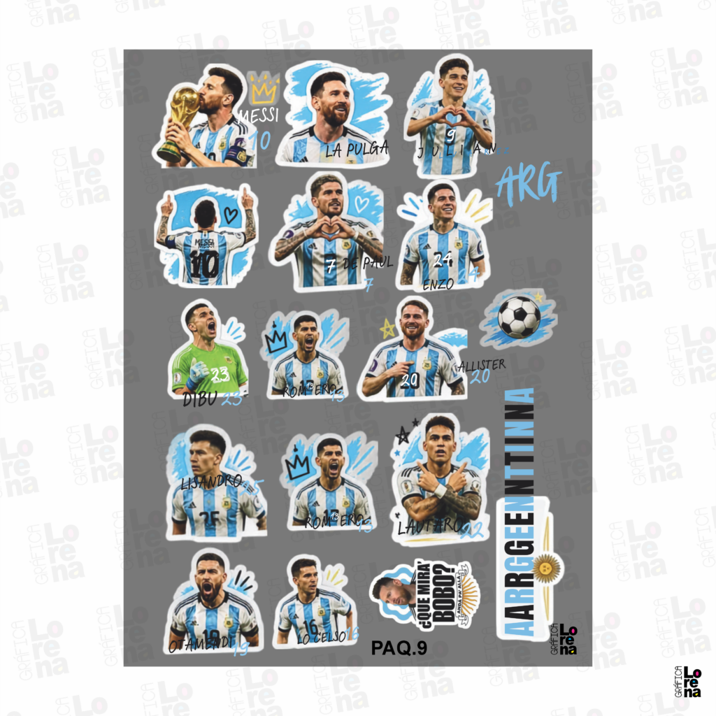 LAMINA DTF UV ARGENTINA - PACK 09 - 19,8 X 28,5cm